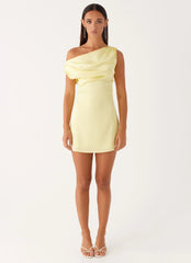 Heart Of Glass Satin Mini Dress - Yellow