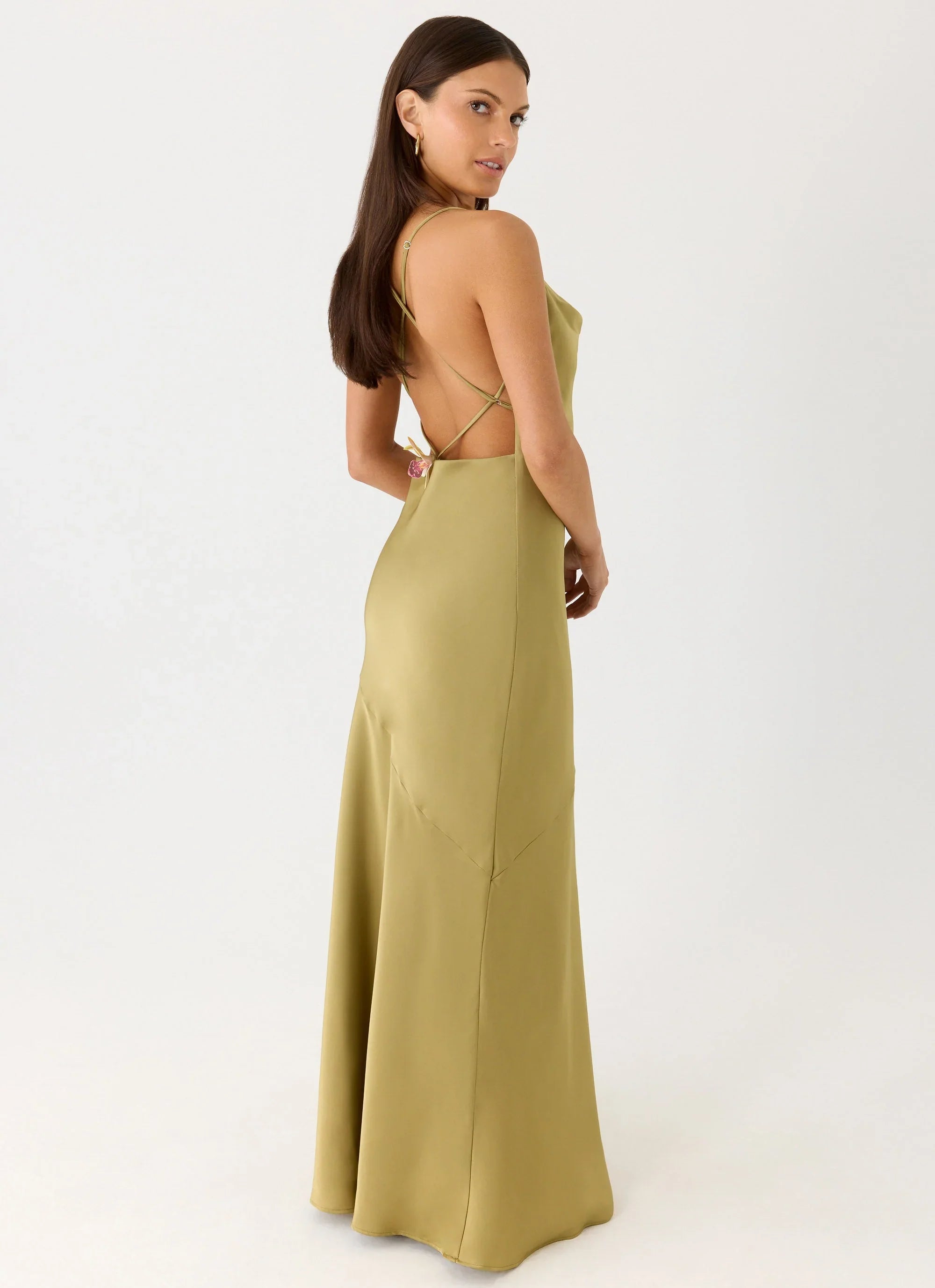 Darius Maxi Dress - Green Olive